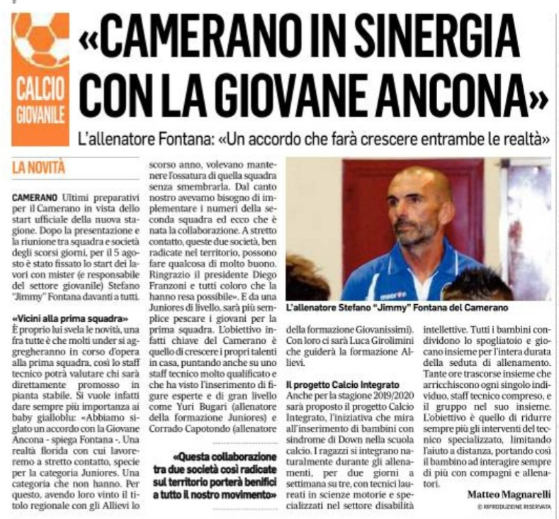 2019-08-01 - Jimmy Fontana al Corriere Adriatico